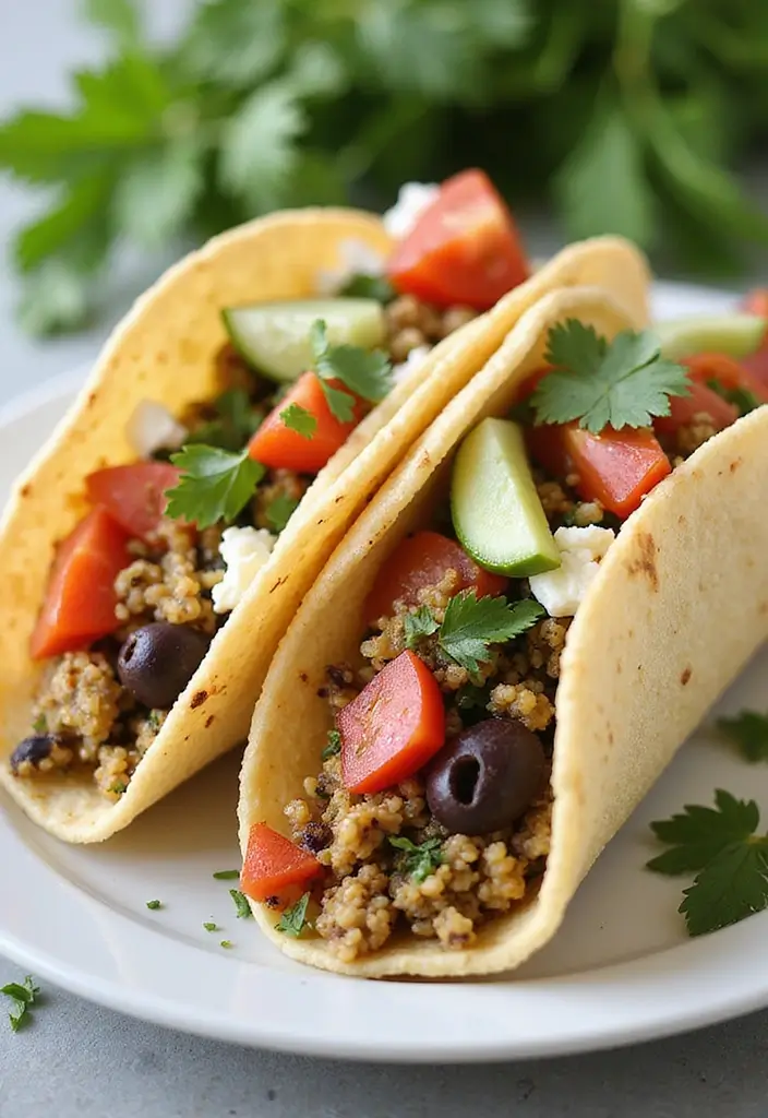 25 Air Fryer Taco Recipes That Are Crispy and Easy 77 25 Air Fryer Taco Recipes That Are Crispy and Easy - 13. Mediterranean Stuffed Tacos