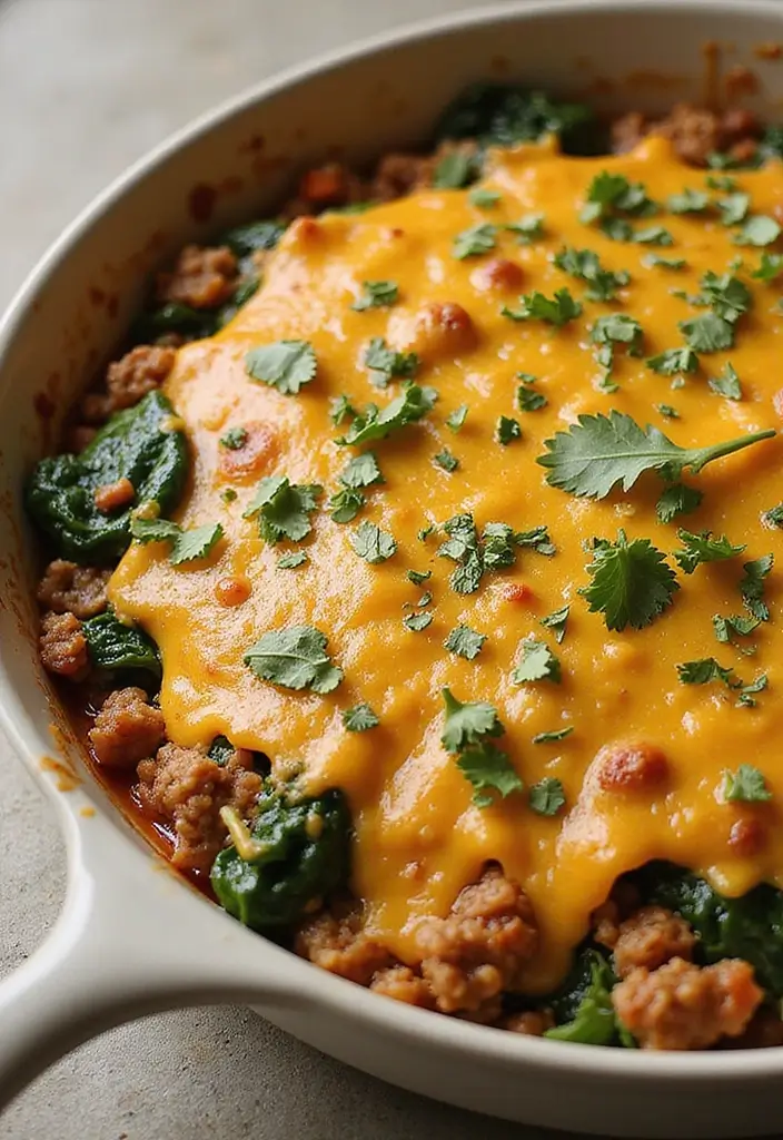 25 Best Taco Casserole Recipes You’ll Want to Make Again 155 25 Best Taco Casserole Recipes You’ll Want to Make Again - 23. Taco Casserole with Spinach