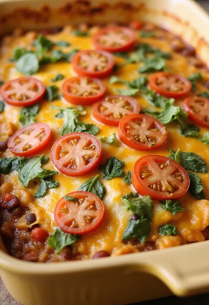 25 Cheesy Taco Casserole Recipes That Everyone Craves 69 25 Cheesy Taco Casserole Recipes That Everyone Craves - 11. Tomato and Spinach Taco Casserole