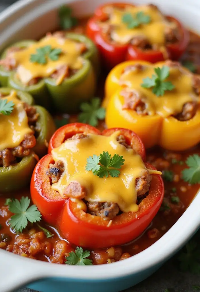 25 Cheesy Taco Casserole Recipes That Everyone Craves 118 25 Cheesy Taco Casserole Recipes That Everyone Craves - 18. Stuffed Bell Pepper Taco Casserole