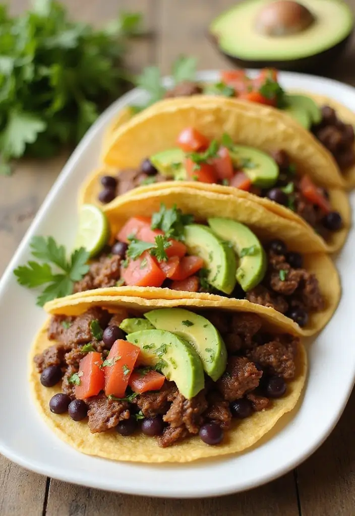25 Easy Taco Dinner Recipes for Busy Families 6 25 Easy Taco Dinner Recipes for Busy Families - 2. Beef and Black Bean Tacos
