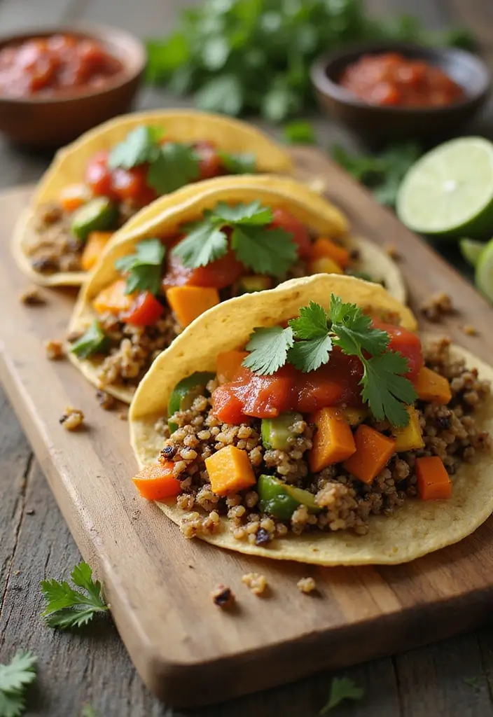 25 Easy Taco Dinner Recipes for Busy Families 11 25 Easy Taco Dinner Recipes for Busy Families - 3. Vegetarian Tacos with Quinoa