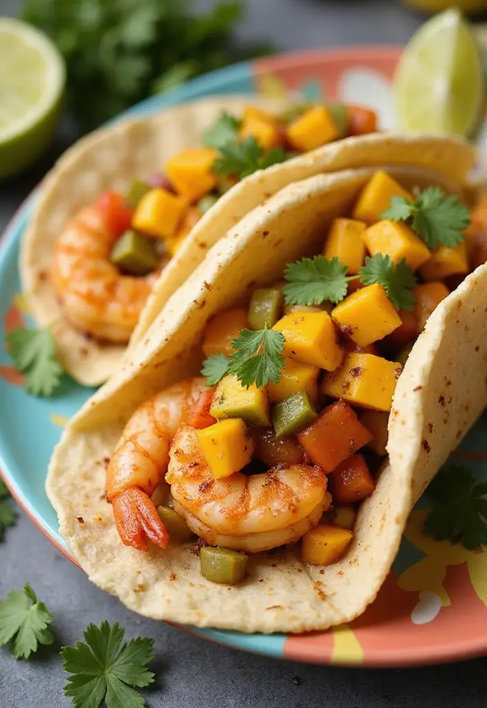 25 Healthy Shrimp Taco Recipes with Fresh Flavors 93 25 Healthy Shrimp Taco Recipes with Fresh Flavors - 15. Shrimp Tacos with Spicy Mango Salsa