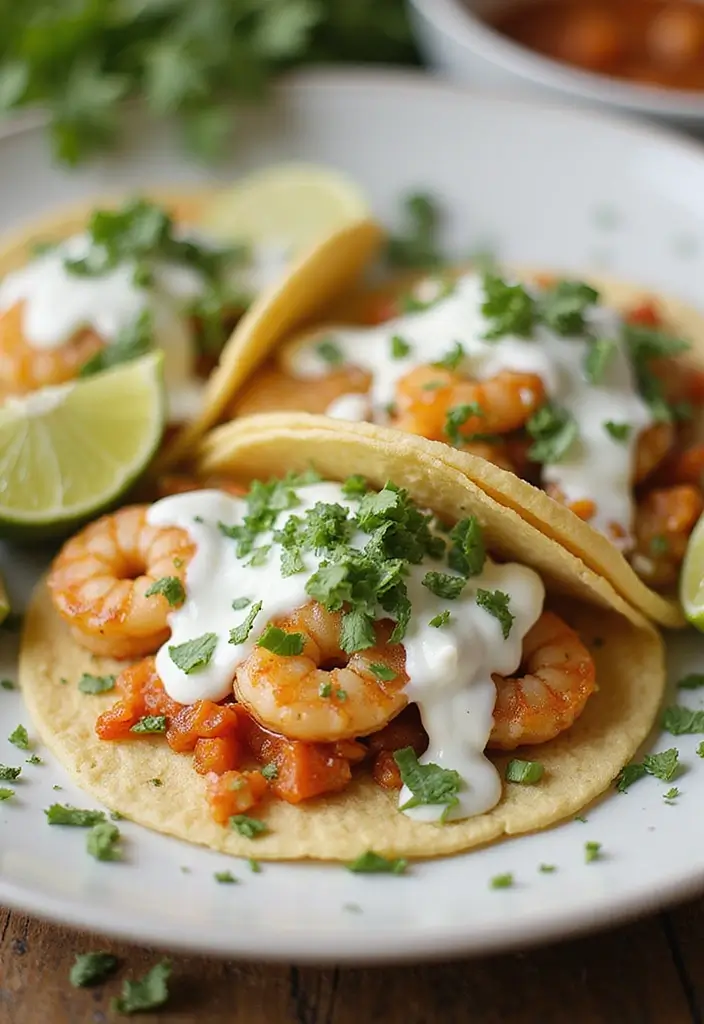 25 Healthy Shrimp Taco Recipes with Fresh Flavors 96 25 Healthy Shrimp Taco Recipes with Fresh Flavors - 16. Shrimp Tacos with Creamy Cilantro Lime Sauce