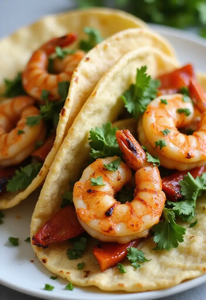 25 Healthy Shrimp Taco Recipes with Fresh Flavors 103 25 Healthy Shrimp Taco Recipes with Fresh Flavors - 17. Shrimp Tacos with Charred Vegetables