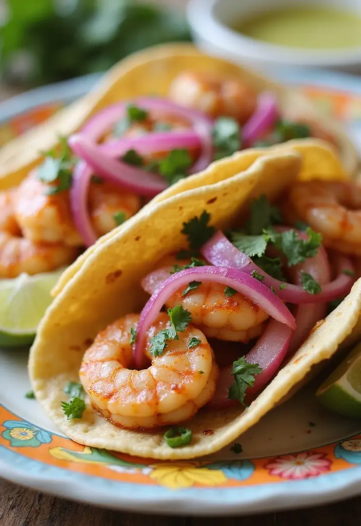 25 Healthy Shrimp Taco Recipes with Fresh Flavors 110 25 Healthy Shrimp Taco Recipes with Fresh Flavors - 18. Shrimp Tacos with Pickled Red Onions