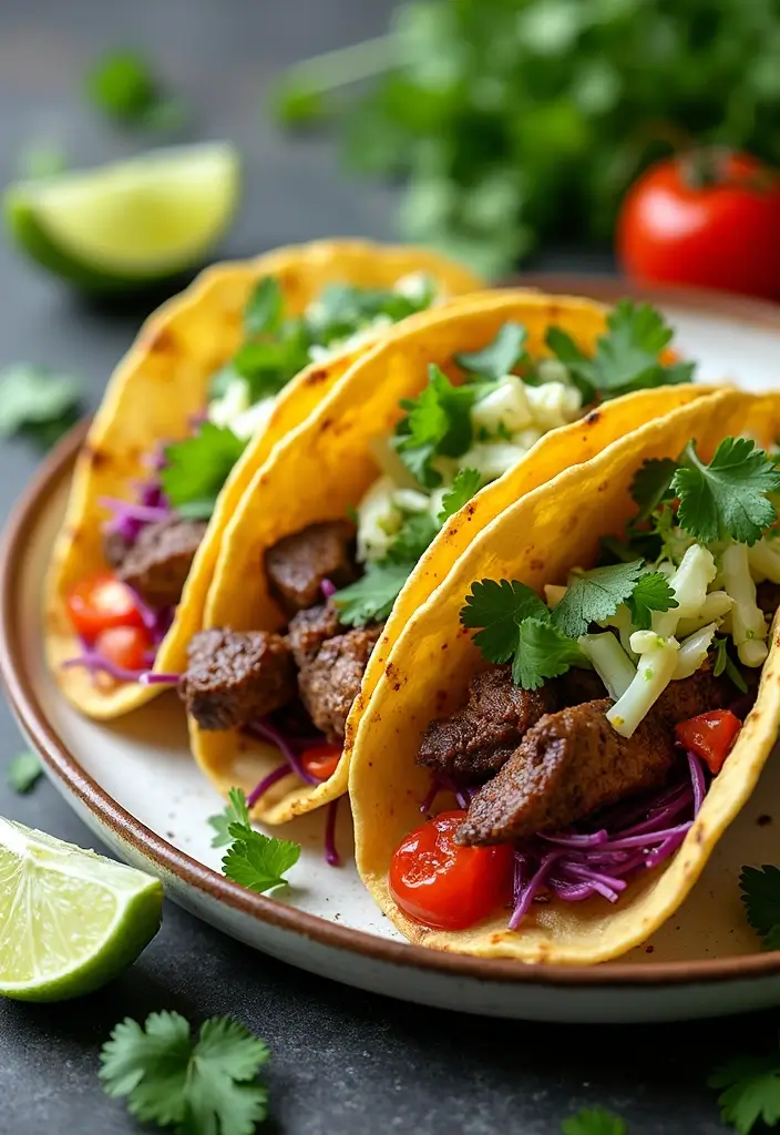 25 Healthy Steak Taco Recipes Packed with Protein 85 25 Healthy Steak Taco Recipes Packed with Protein - 13. Steak Tacos with Cilantro Lime Slaw