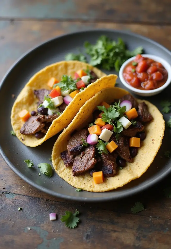 25 Healthy Steak Taco Recipes Packed with Protein 99 25 Healthy Steak Taco Recipes Packed with Protein - 15. Steak Tacos with Black Bean Hummus