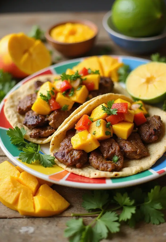 25 Healthy Steak Taco Recipes Packed with Protein 15 25 Healthy Steak Taco Recipes Packed with Protein - 3. Steak Tacos with Mango Salsa