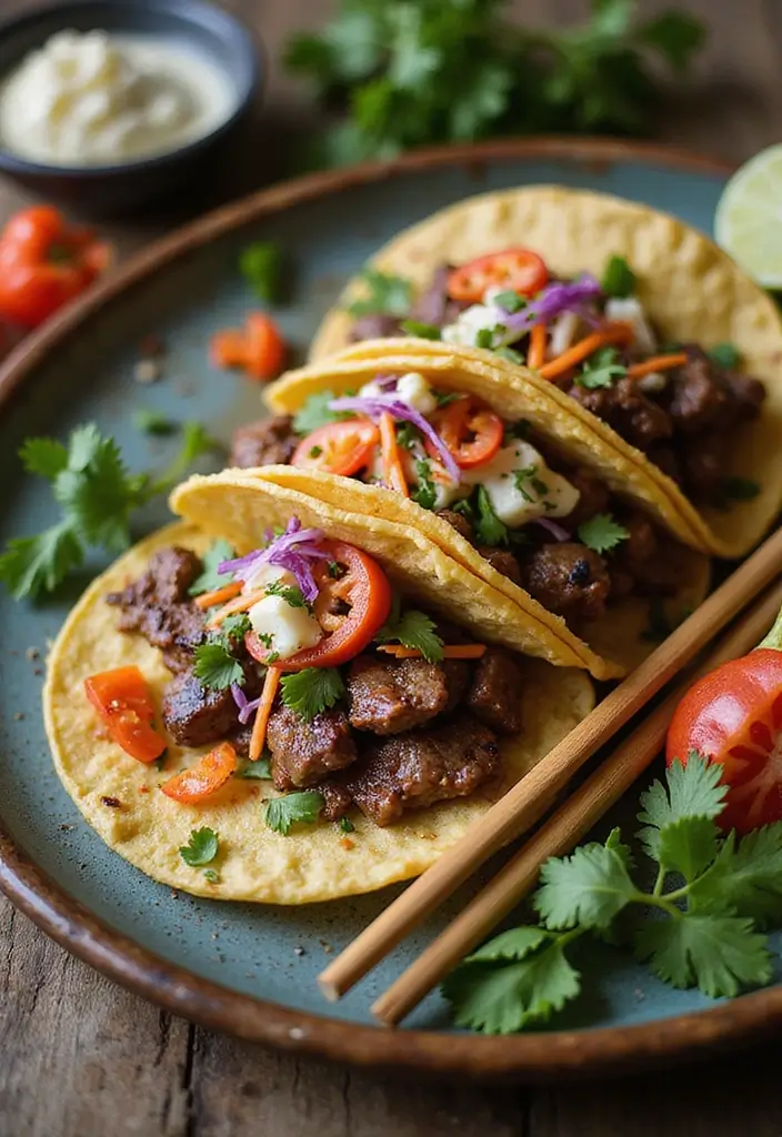 25 Healthy Steak Taco Recipes Packed with Protein 22 25 Healthy Steak Taco Recipes Packed with Protein - 4. Korean BBQ Steak Tacos