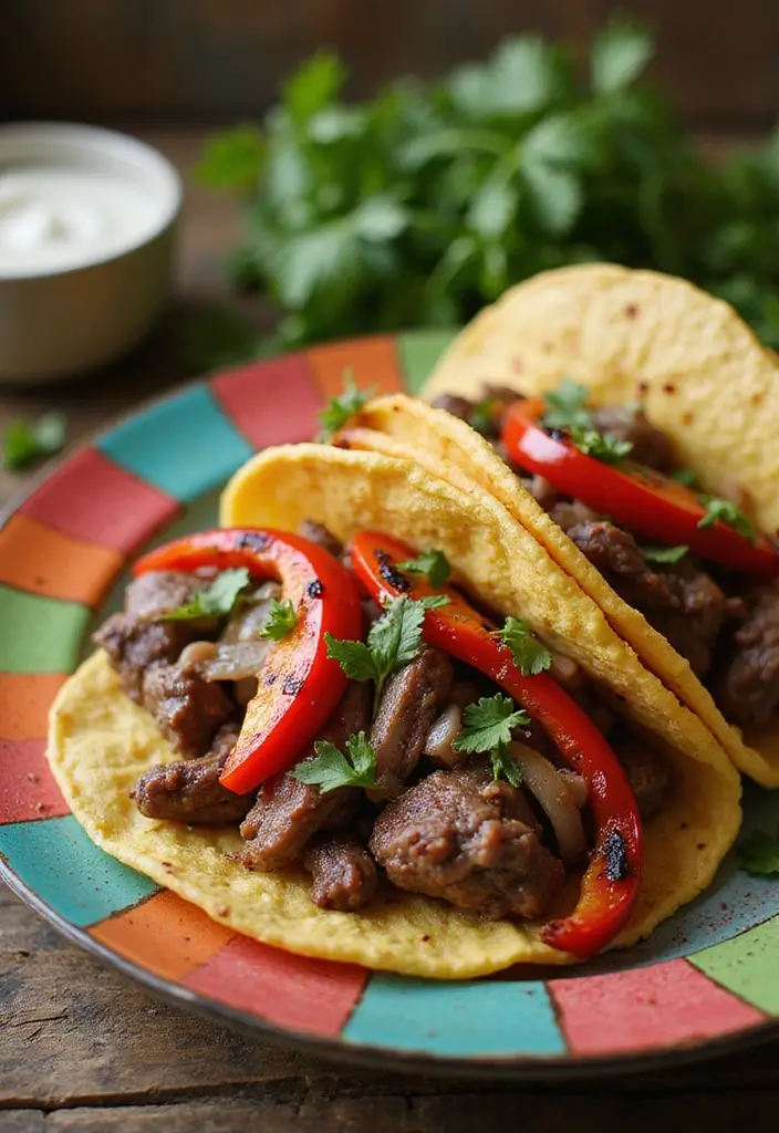 25 Healthy Steak Taco Recipes Packed with Protein 43 25 Healthy Steak Taco Recipes Packed with Protein - 7. Steak Tacos with Grilled Peppers and Onions