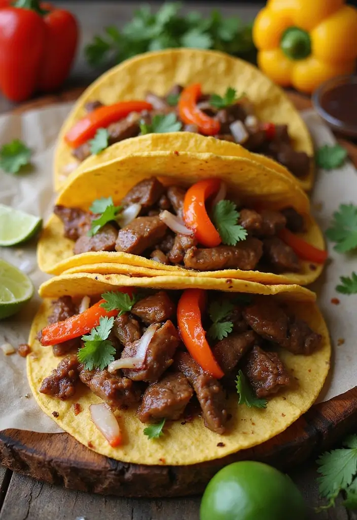 25 Healthy Steak Taco Recipes Packed with Protein 57 25 Healthy Steak Taco Recipes Packed with Protein - 9. Steak Fajita Tacos