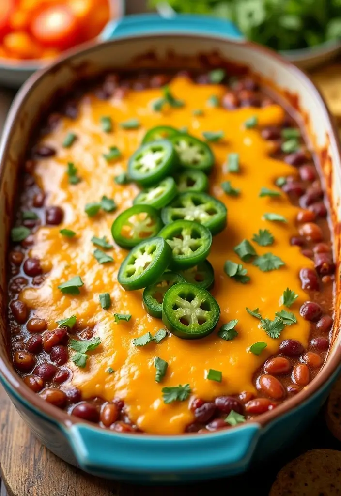 25 Hot Taco Dip Recipes Perfect for Game Nights 8 25 Hot Taco Dip Recipes Perfect for Game Nights - 2. Spicy Bean and Cheese Dip