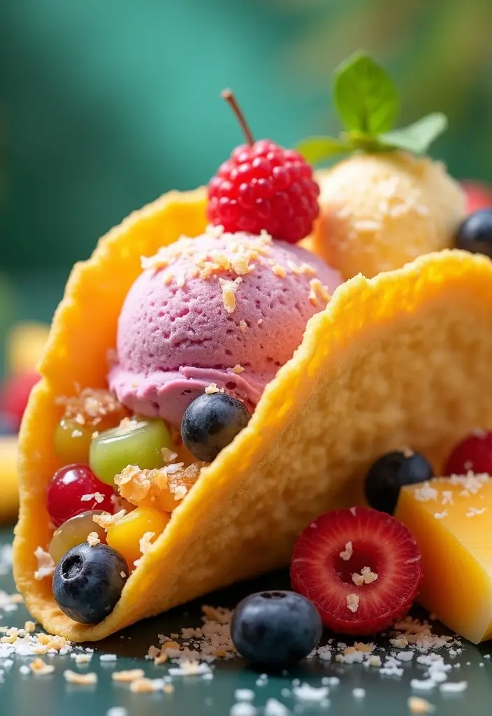 25 Ice Cream Taco Recipes for a Playful Dessert 106 25 Ice Cream Taco Recipes for a Playful Dessert - 16. Tropical Fruit Ice Cream Taco