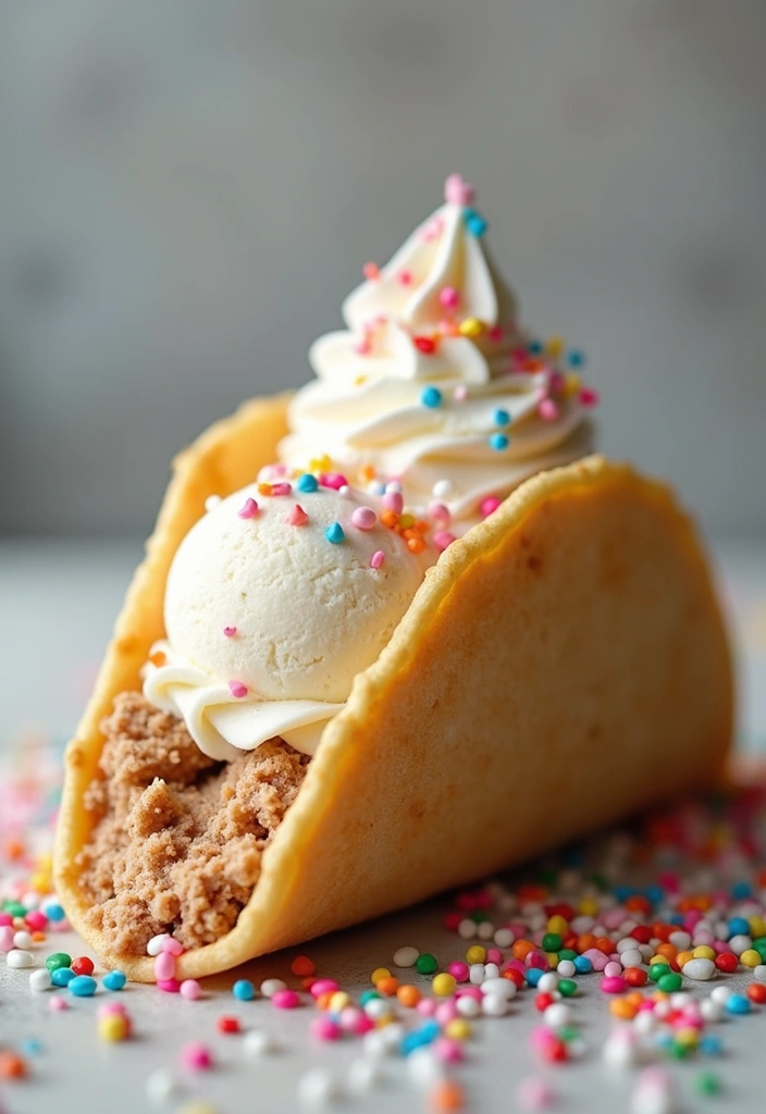 25 Ice Cream Taco Recipes for a Playful Dessert 160 25 Ice Cream Taco Recipes for a Playful Dessert - 24. Birthday Cake Ice Cream Taco