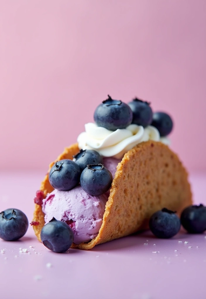 25 Ice Cream Taco Recipes for a Playful Dessert 50 25 Ice Cream Taco Recipes for a Playful Dessert - 8. Blueberry Cheesecake Ice Cream Taco
