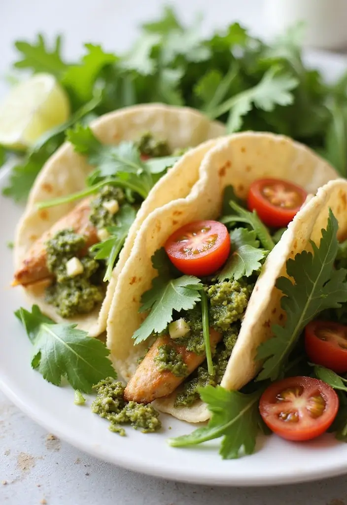 25 Recipes Using Soft Taco Shells for Quick Meals 88 25 Recipes Using Soft Taco Shells for Quick Meals - 14. Pesto Chicken Tacos