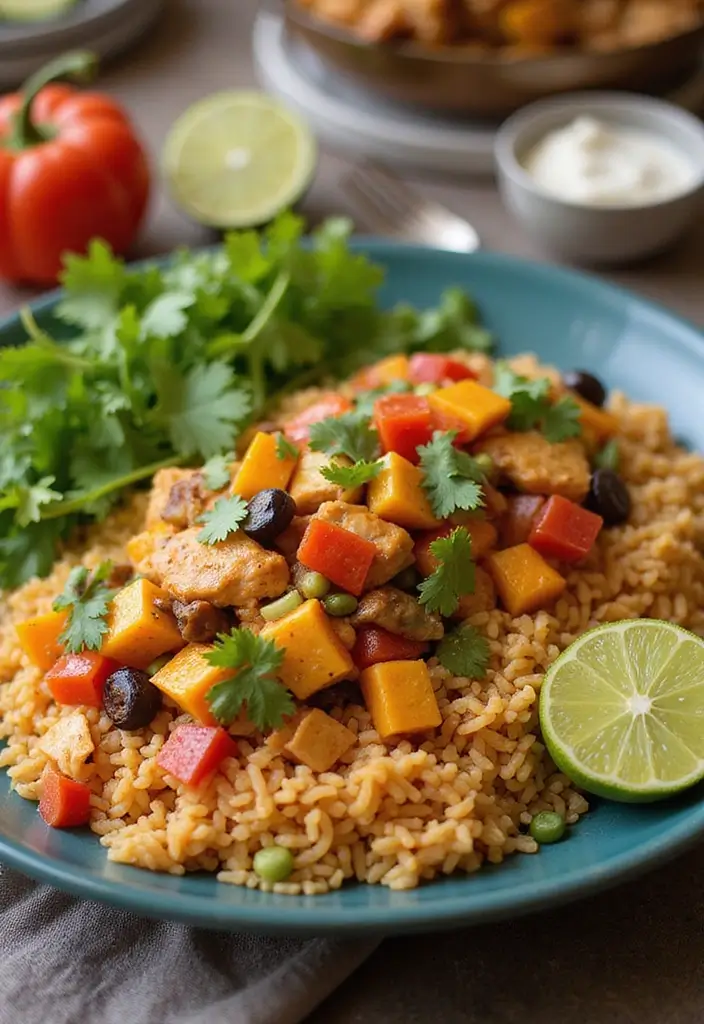 25 Taco Chicken and Rice Recipes That Make Dinner Simple 64 25 Taco Chicken and Rice Recipes That Make Dinner Simple - 10. Taco Chicken and Rice Primavera