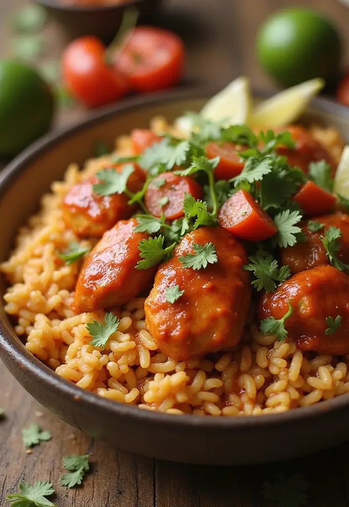 25 Taco Chicken and Rice Recipes That Make Dinner Simple 127 25 Taco Chicken and Rice Recipes That Make Dinner Simple - 19. Taco Chicken and Rice with Chipotle Sauce