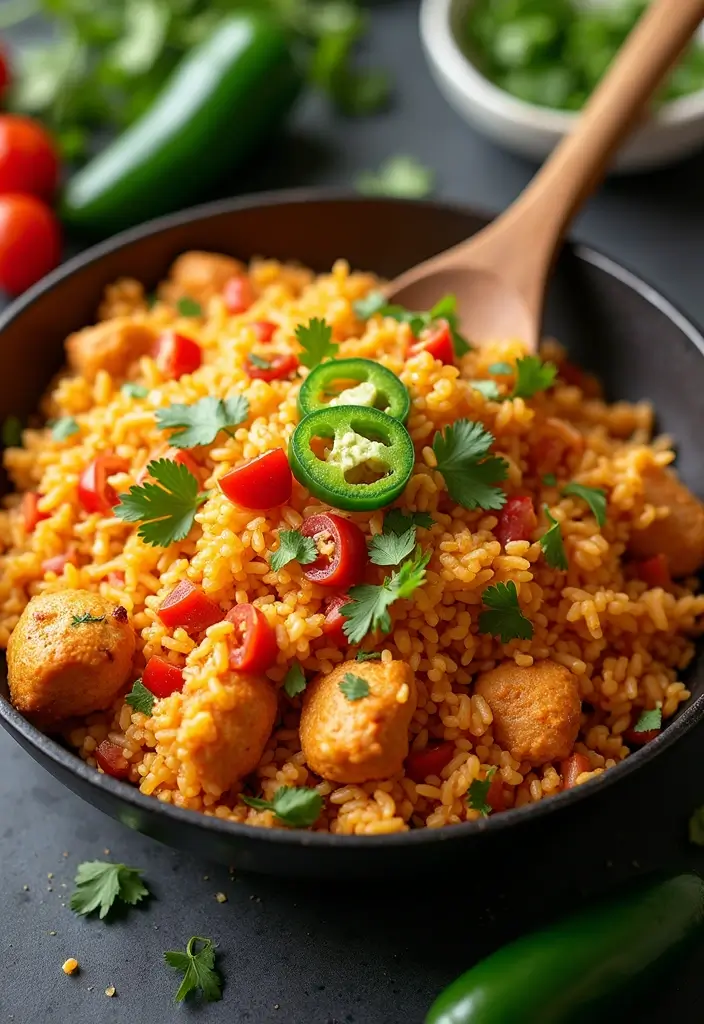 25 Taco Chicken and Rice Recipes That Make Dinner Simple 8 25 Taco Chicken and Rice Recipes That Make Dinner Simple - 2. Spicy Taco Chicken and Rice Skillet