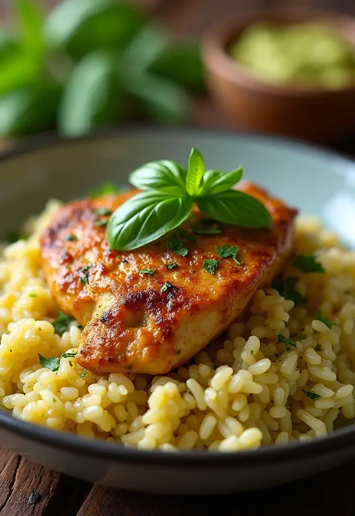25 Taco Chicken and Rice Recipes That Make Dinner Simple 155 25 Taco Chicken and Rice Recipes That Make Dinner Simple - 23. Taco Chicken and Rice with Pesto