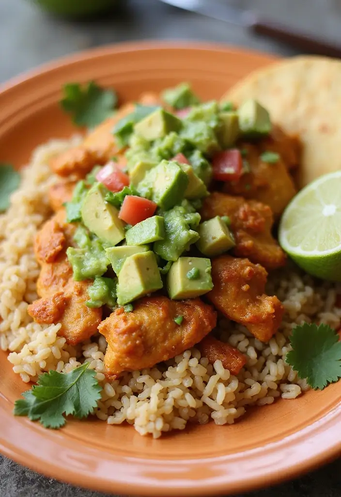 25 Taco Chicken and Rice Recipes That Make Dinner Simple 29 25 Taco Chicken and Rice Recipes That Make Dinner Simple - 5. Taco Chicken and Rice with Avocado Salsa