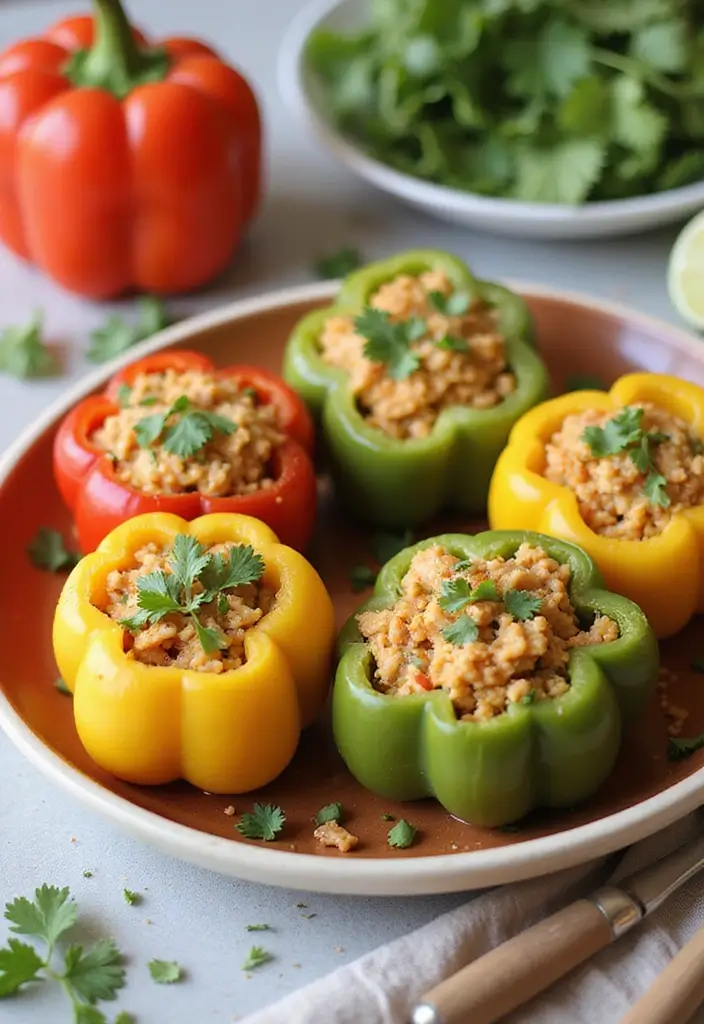 25 Taco Chicken and Rice Recipes That Make Dinner Simple 43 25 Taco Chicken and Rice Recipes That Make Dinner Simple - 7. Taco Chicken and Rice Stuffed Peppers