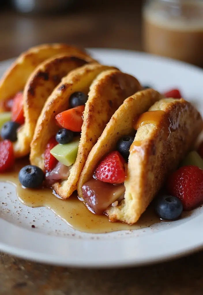 25 Taco Dessert Ideas and Easy Sweet Recipes to Try 120 25 Taco Dessert Ideas and Easy Sweet Recipes to Try - 18. French Toast Dessert Tacos