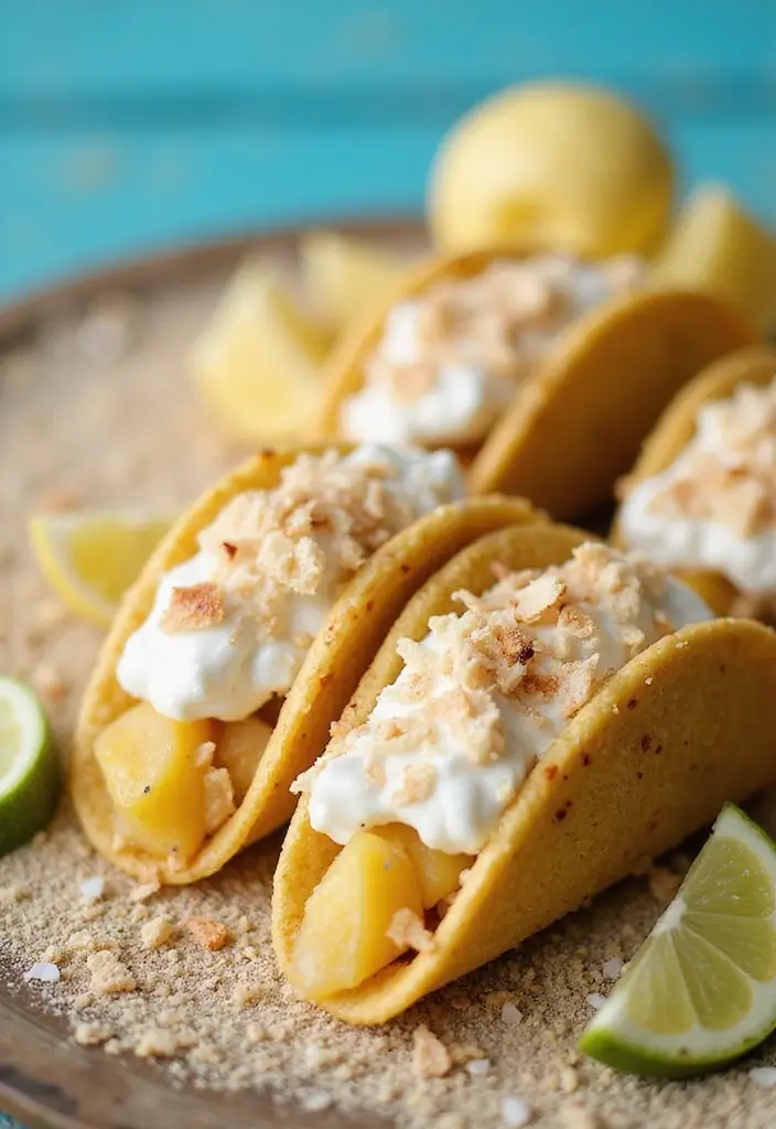 25 Taco Dessert Ideas and Easy Sweet Recipes to Try 127 25 Taco Dessert Ideas and Easy Sweet Recipes to Try - 19. Pina Colada Dessert Tacos