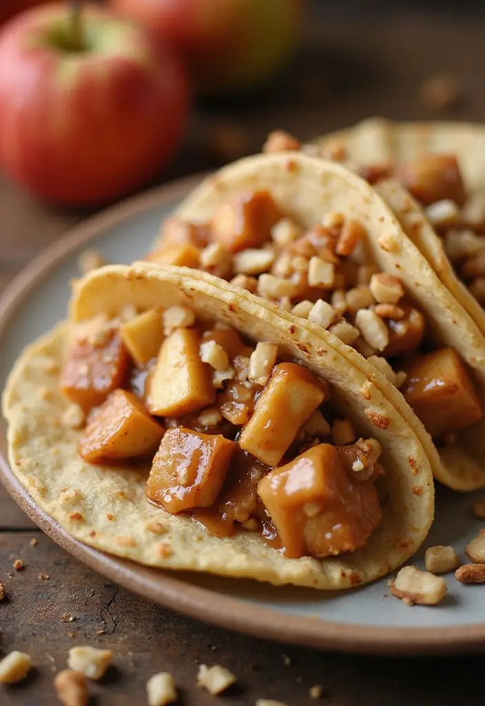 25 Taco Dessert Ideas and Easy Sweet Recipes to Try 155 25 Taco Dessert Ideas and Easy Sweet Recipes to Try - 23. Caramel Apple Dessert Tacos