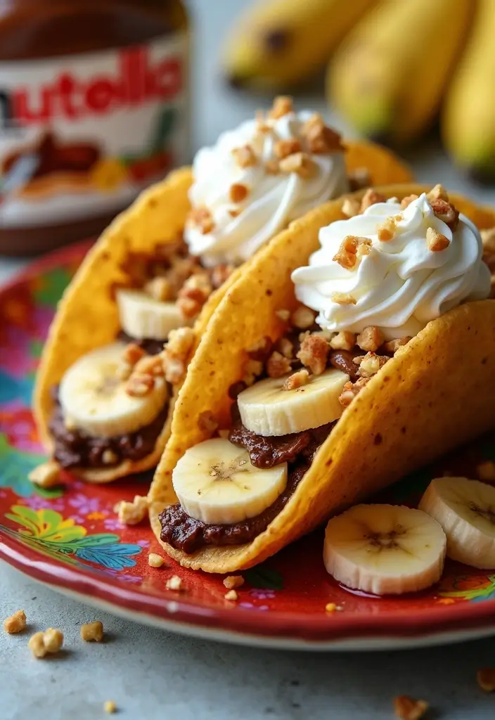 25 Taco Dessert Ideas and Easy Sweet Recipes to Try 15 25 Taco Dessert Ideas and Easy Sweet Recipes to Try - 3. Nutella Banana Tacos
