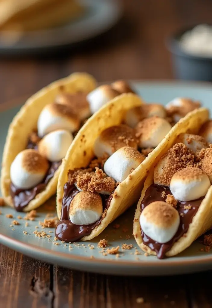 25 Taco Dessert Ideas and Easy Sweet Recipes to Try 22 25 Taco Dessert Ideas and Easy Sweet Recipes to Try - 4. S'mores Dessert Tacos