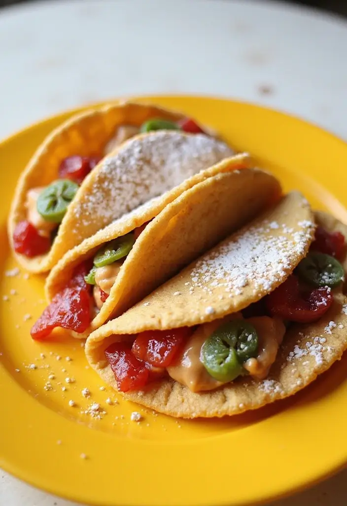 25 Taco Dessert Ideas and Easy Sweet Recipes to Try 50 25 Taco Dessert Ideas and Easy Sweet Recipes to Try - 8. Peanut Butter and Jelly Tacos