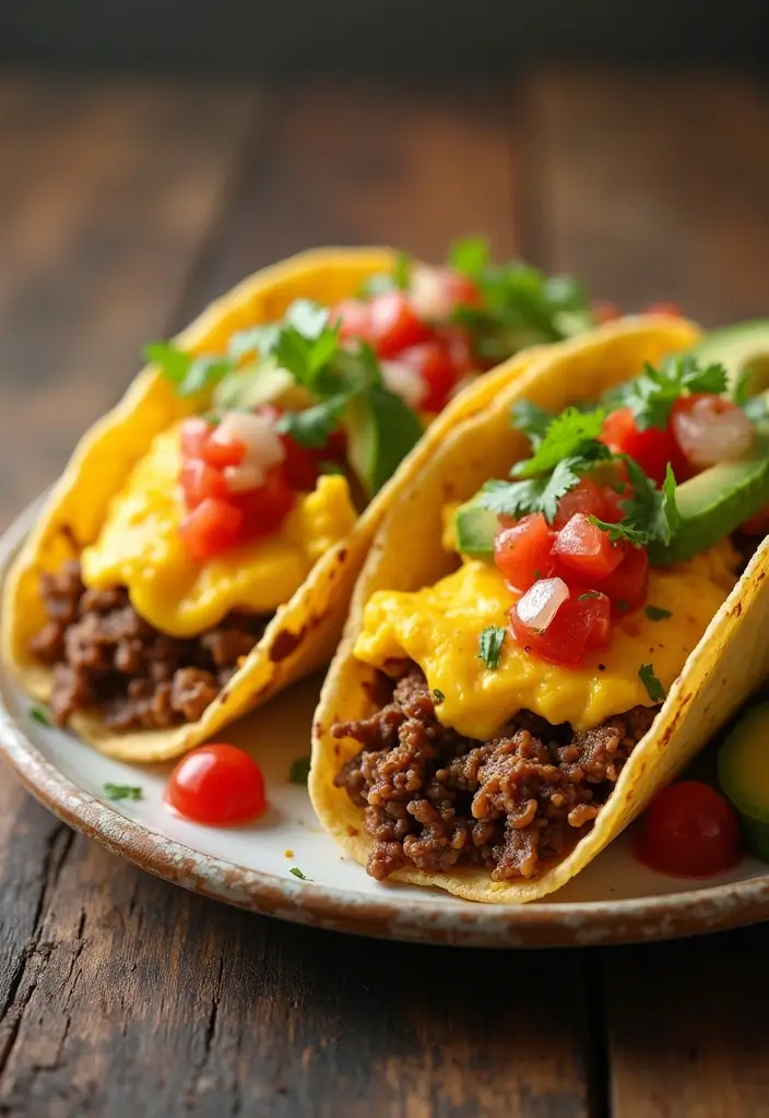 25 Taco Meat Breakfast Recipes for a Savory Start 1 25 Taco Meat Breakfast Recipes for a Savory Start - 1. Classic Breakfast Tacos