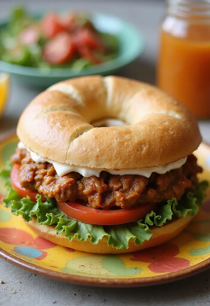 25 Taco Meat Breakfast Recipes for a Savory Start 150 25 Taco Meat Breakfast Recipes for a Savory Start - 24. Taco Meat Bagel Sandwich