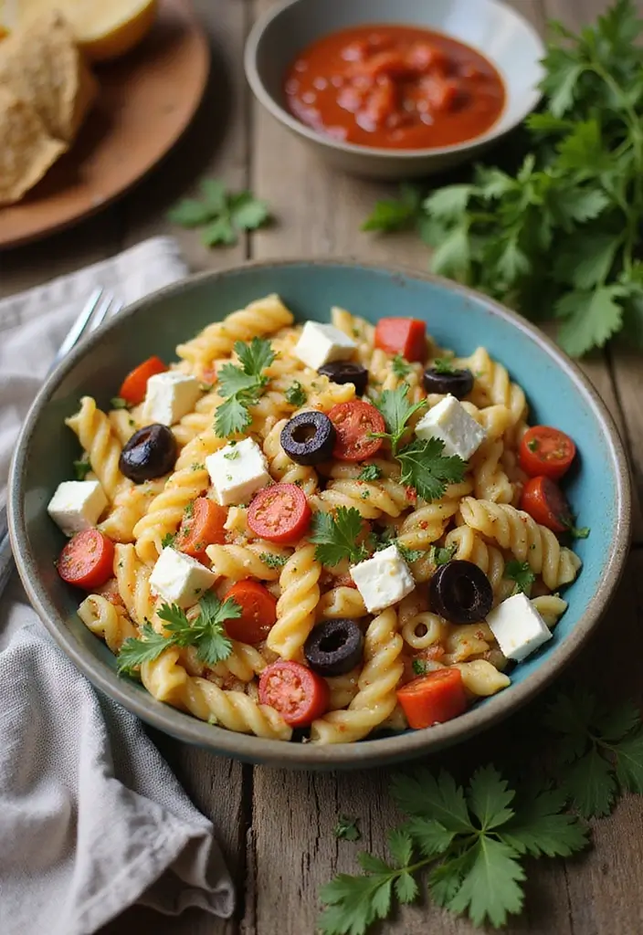 25 Taco Pasta Salad Recipes for Fresh Summer Meals 104 25 Taco Pasta Salad Recipes for Fresh Summer Meals - 16. Taco Pasta Salad with Feta and Kalamata Olives