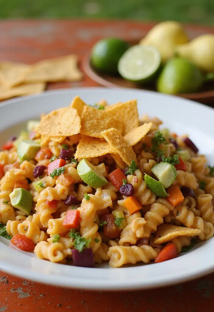 25 Taco Pasta Salad Recipes for Fresh Summer Meals 118 25 Taco Pasta Salad Recipes for Fresh Summer Meals - 18. Taco Pasta Salad with Crunchy Tortilla Strips