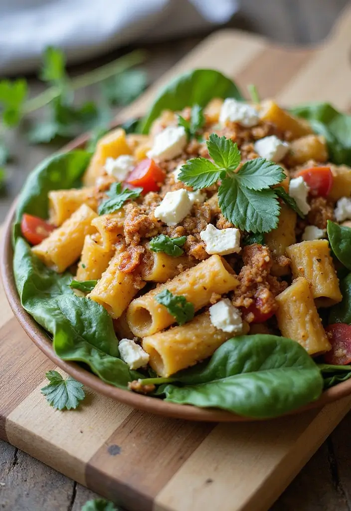 25 Taco Pasta Salad Recipes for Fresh Summer Meals 156 25 Taco Pasta Salad Recipes for Fresh Summer Meals - 24. Taco Pasta Salad with Spinach and Feta