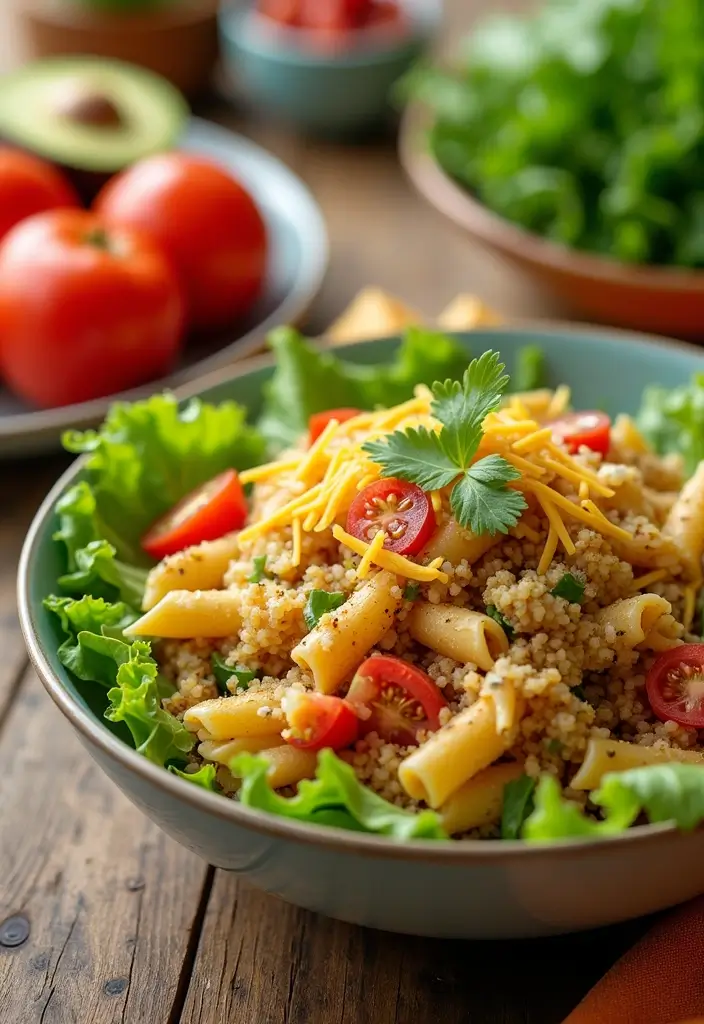 25 Taco Pasta Salad Recipes for Fresh Summer Meals 22 25 Taco Pasta Salad Recipes for Fresh Summer Meals - 4. Taco Pasta Salad with Quinoa