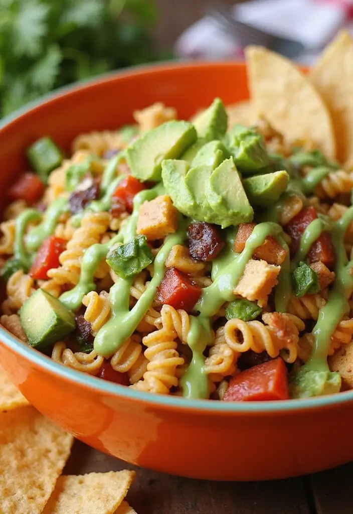 25 Taco Pasta Salad Recipes for Fresh Summer Meals 50 25 Taco Pasta Salad Recipes for Fresh Summer Meals - 8. Taco Pasta Salad with Avocado Dressing