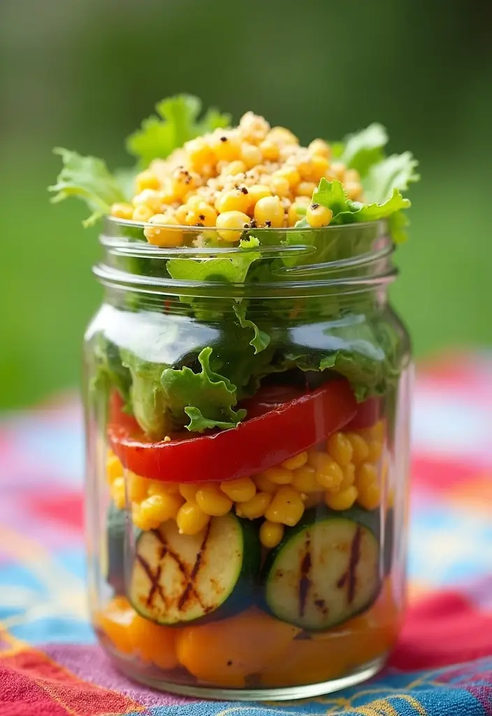 25 Taco Salad in a Jar Recipes for Fresh and Easy Lunches 148 25 Taco Salad in a Jar Recipes for Fresh and Easy Lunches - 24. Taco Salad with Grilled Vegetables in a Jar
