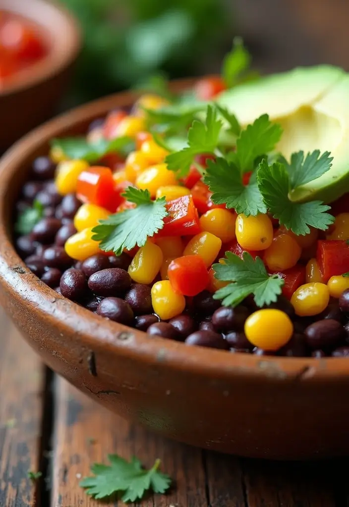 25 Vegan Taco Bowl Recipes That Are Colorful and Satisfying 1 25 Vegan Taco Bowl Recipes That Are Colorful and Satisfying - 1. Spicy Black Bean Taco Bowl