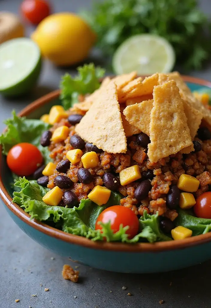25 Vegan Taco Bowl Recipes That Are Colorful and Satisfying 58 25 Vegan Taco Bowl Recipes That Are Colorful and Satisfying - 10. Vegan Taco Salad Bowl