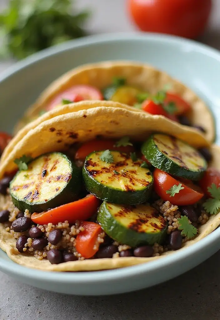 25 Vegan Taco Bowl Recipes That Are Colorful and Satisfying 65 25 Vegan Taco Bowl Recipes That Are Colorful and Satisfying - 11. Grilled Vegetable Taco Bowl