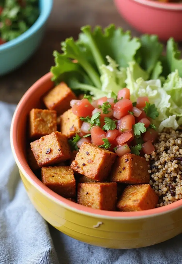 25 Vegan Taco Bowl Recipes That Are Colorful and Satisfying 70 25 Vegan Taco Bowl Recipes That Are Colorful and Satisfying - 12. Chipotle Tempeh Taco Bowl