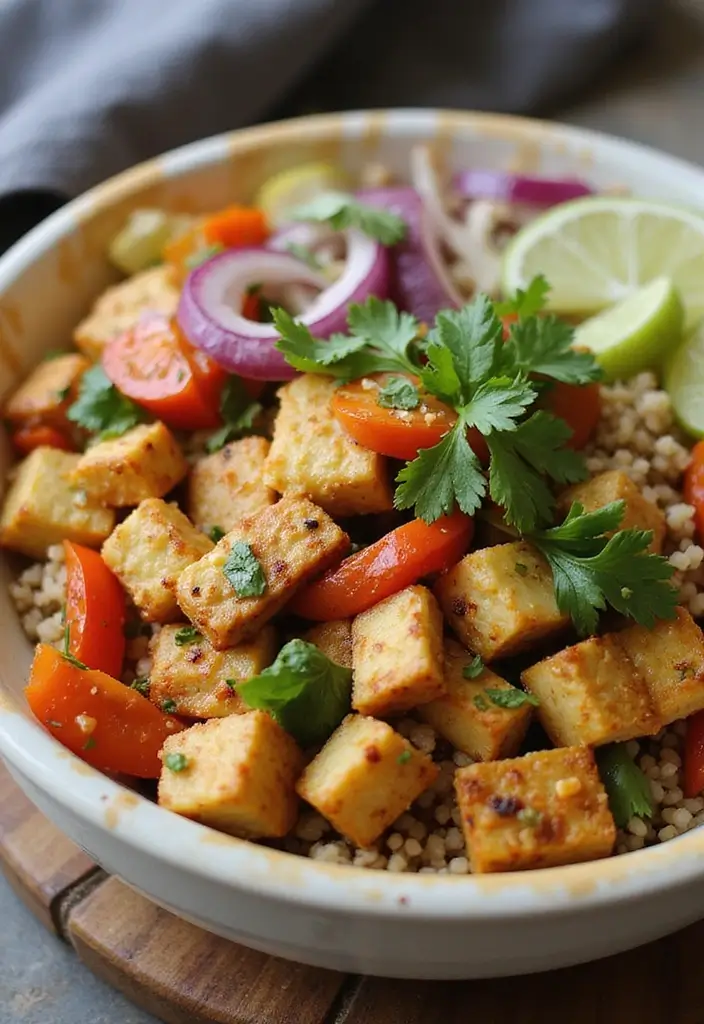 25 Vegan Taco Bowl Recipes That Are Colorful and Satisfying 98 25 Vegan Taco Bowl Recipes That Are Colorful and Satisfying - 16. Tofu and Vegetable Stir-Fry Taco Bowl