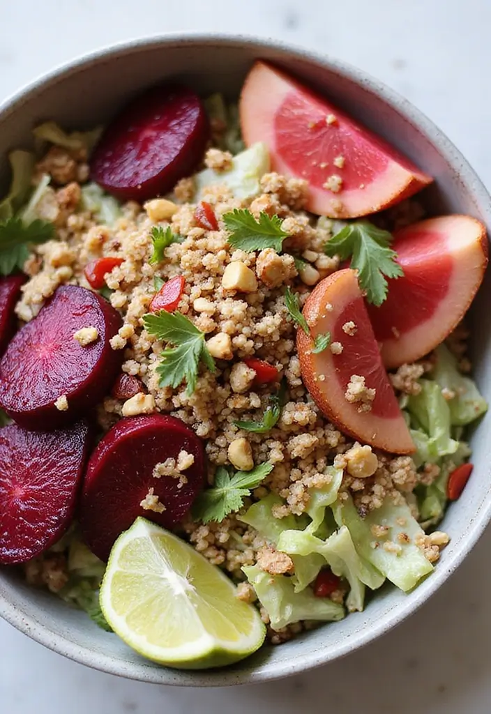 25 Vegan Taco Bowl Recipes That Are Colorful and Satisfying 119 25 Vegan Taco Bowl Recipes That Are Colorful and Satisfying - 19. Cabbage and Beet Taco Bowl