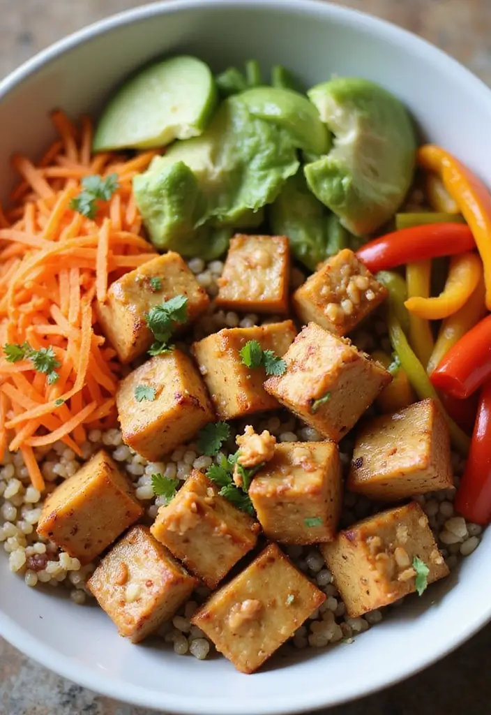 25 Vegan Taco Bowl Recipes That Are Colorful and Satisfying 129 25 Vegan Taco Bowl Recipes That Are Colorful and Satisfying - 21. Thai Peanut Sauce Taco Bowl
