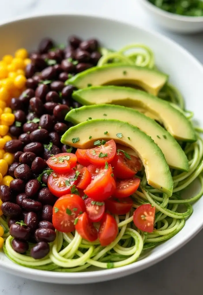 25 Vegan Taco Bowl Recipes That Are Colorful and Satisfying 155 25 Vegan Taco Bowl Recipes That Are Colorful and Satisfying - 25. Zucchini Noodle Taco Bowl