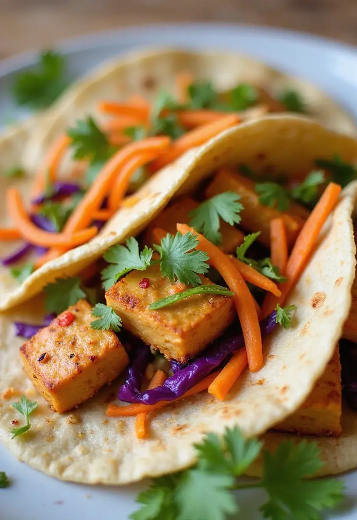 25 Vegetarian Taco Meat Recipes That Taste Amazing 67 25 Vegetarian Taco Meat Recipes That Taste Amazing - 11. Thai Peanut Tofu Tacos